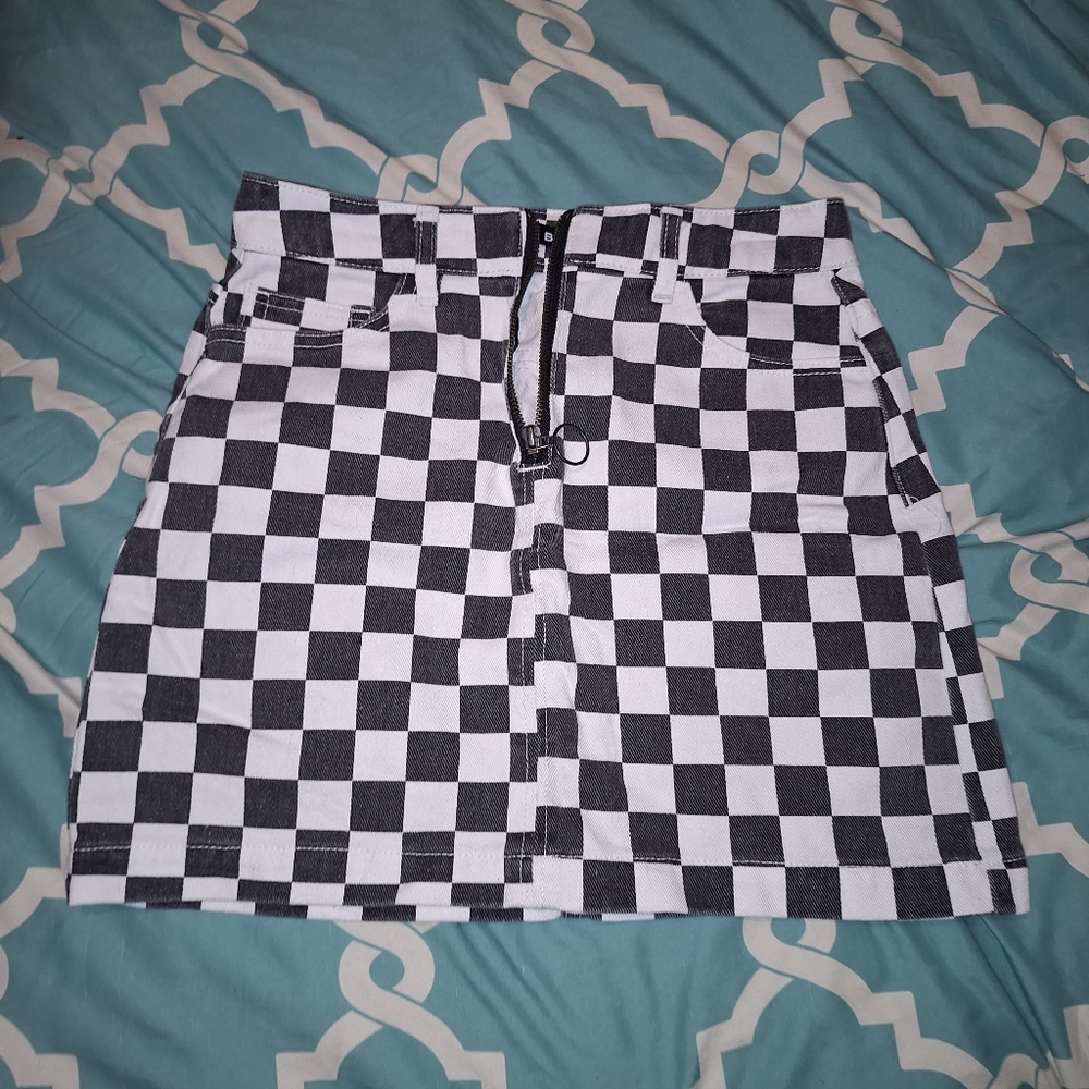 Checkered Black and White Skirt - Picture 2 of 4